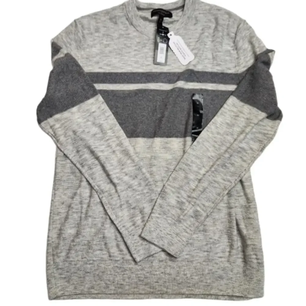 Banana Republic men's Eco sweater NWT gray striped lightweight size Medium
